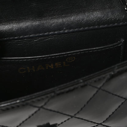 Chanel Patent Calfskin Quilted Reissue Mini Wallet On Chain So Black 6 of 13