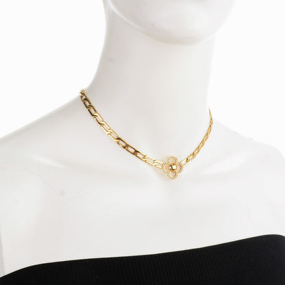 Louis Vuitton Swarovski Crystal Flower Power Necklace Gold 2 of 4
