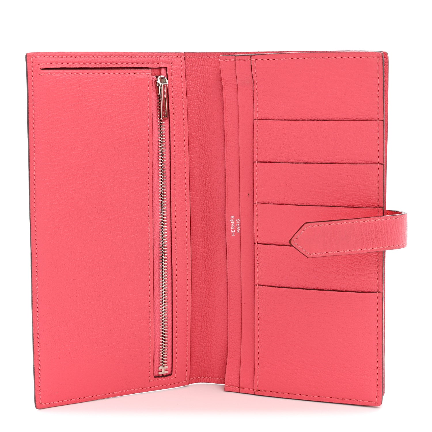 Hermes Chèvre Mysore Bearn Gusset Wallet Rose Lipstick 5 of 9