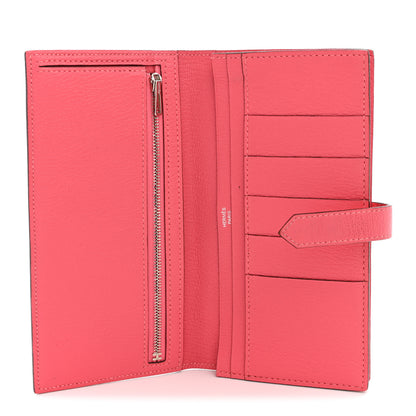Hermes Chèvre Mysore Bearn Gusset Wallet Rose Lipstick 5 of 9