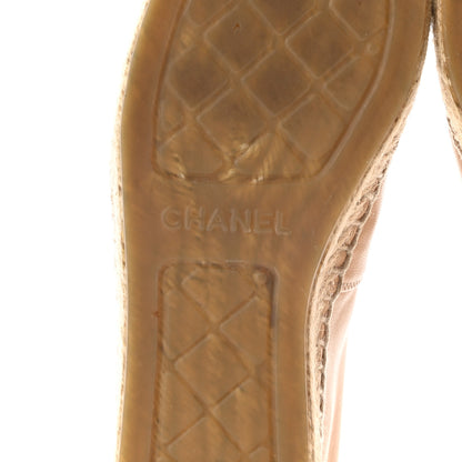Chanel Lambskin CC Espadrilles 36 Beige Black 6 of 12