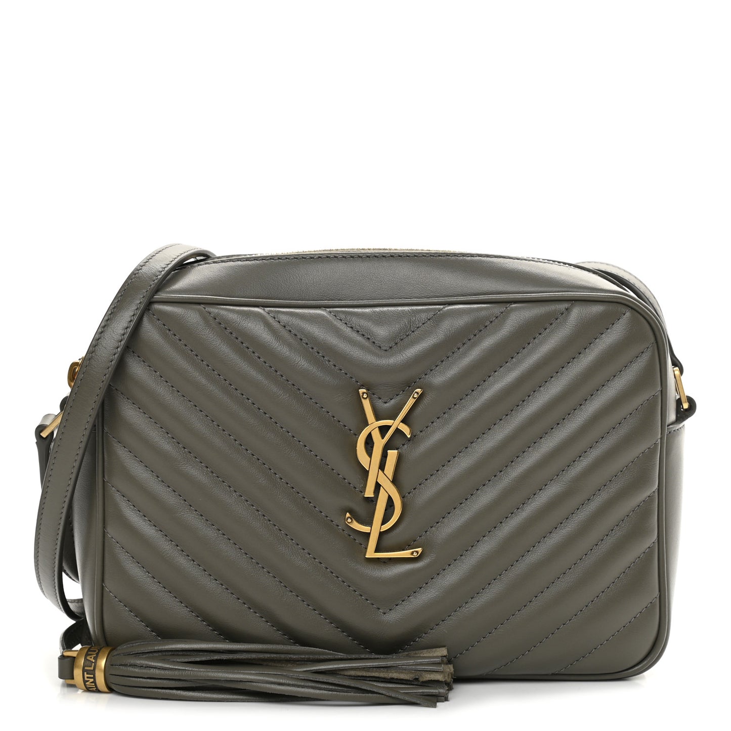 Calfskin Matelasse Monogram Lou Camera Bag Military Olive