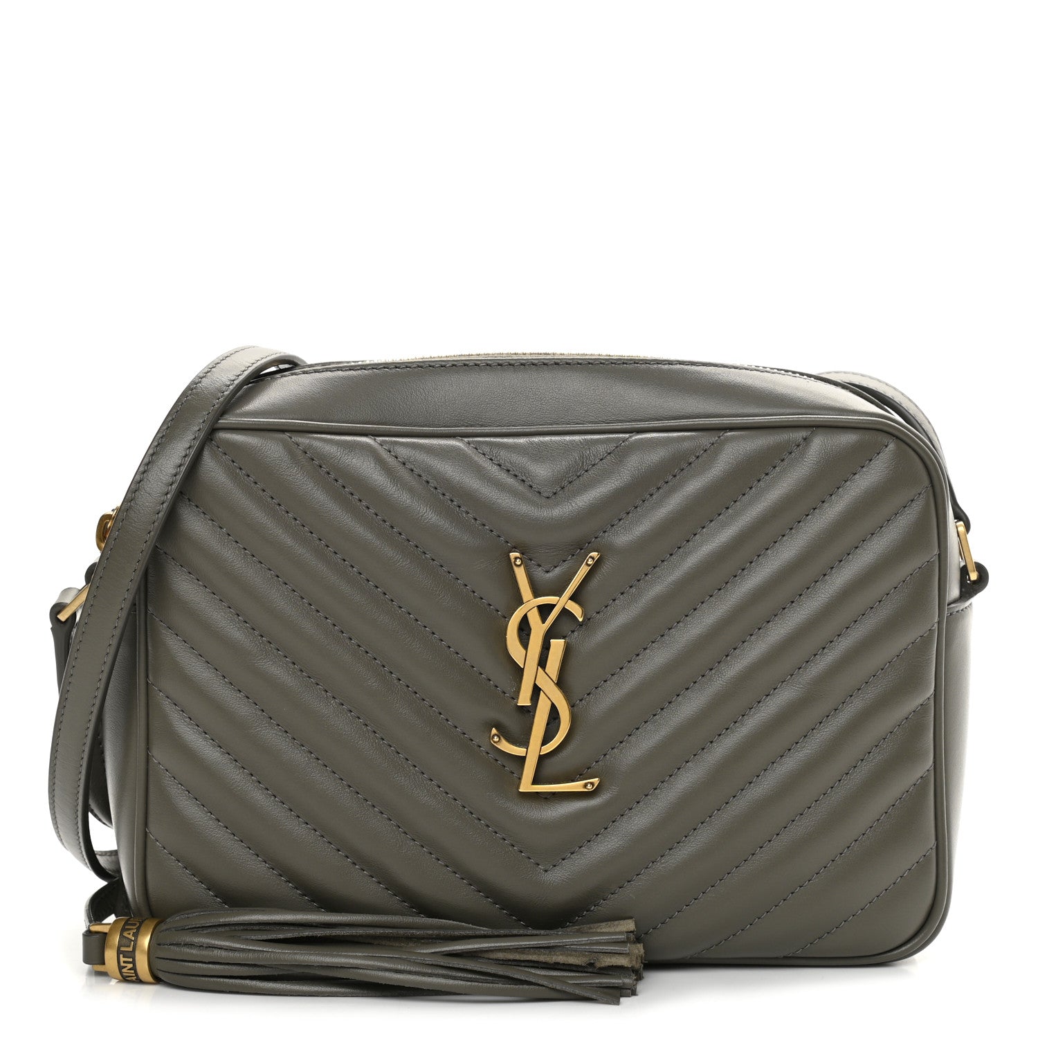 Saint Laurent Calfskin Matelasse Monogram Lou Camera Bag Military Olive 1 of 13