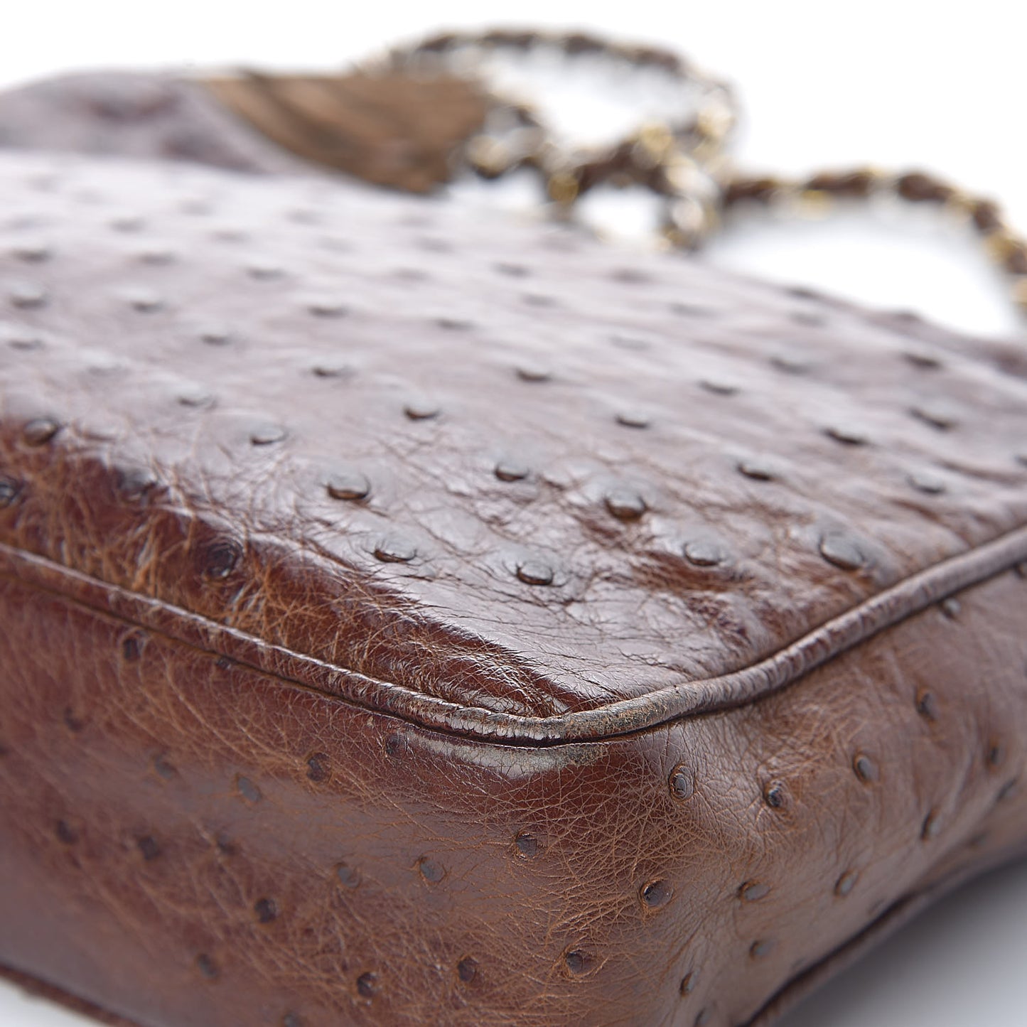 Ostrich Tassel Camera Case Brown
