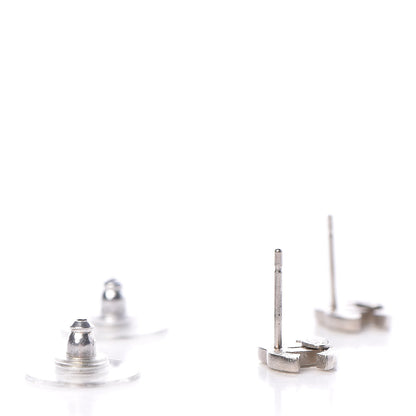 Chanel Crystal Mini Timeless CC Earrings Silver 4 of 4