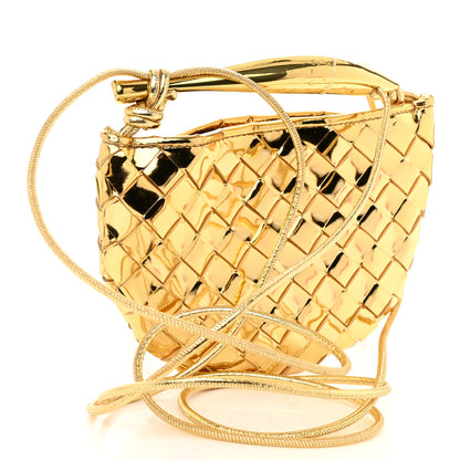 Bottega Veneta Mirror Laminated Nappa Intrecciato Mini Sardine Bag Gold 3 of 10