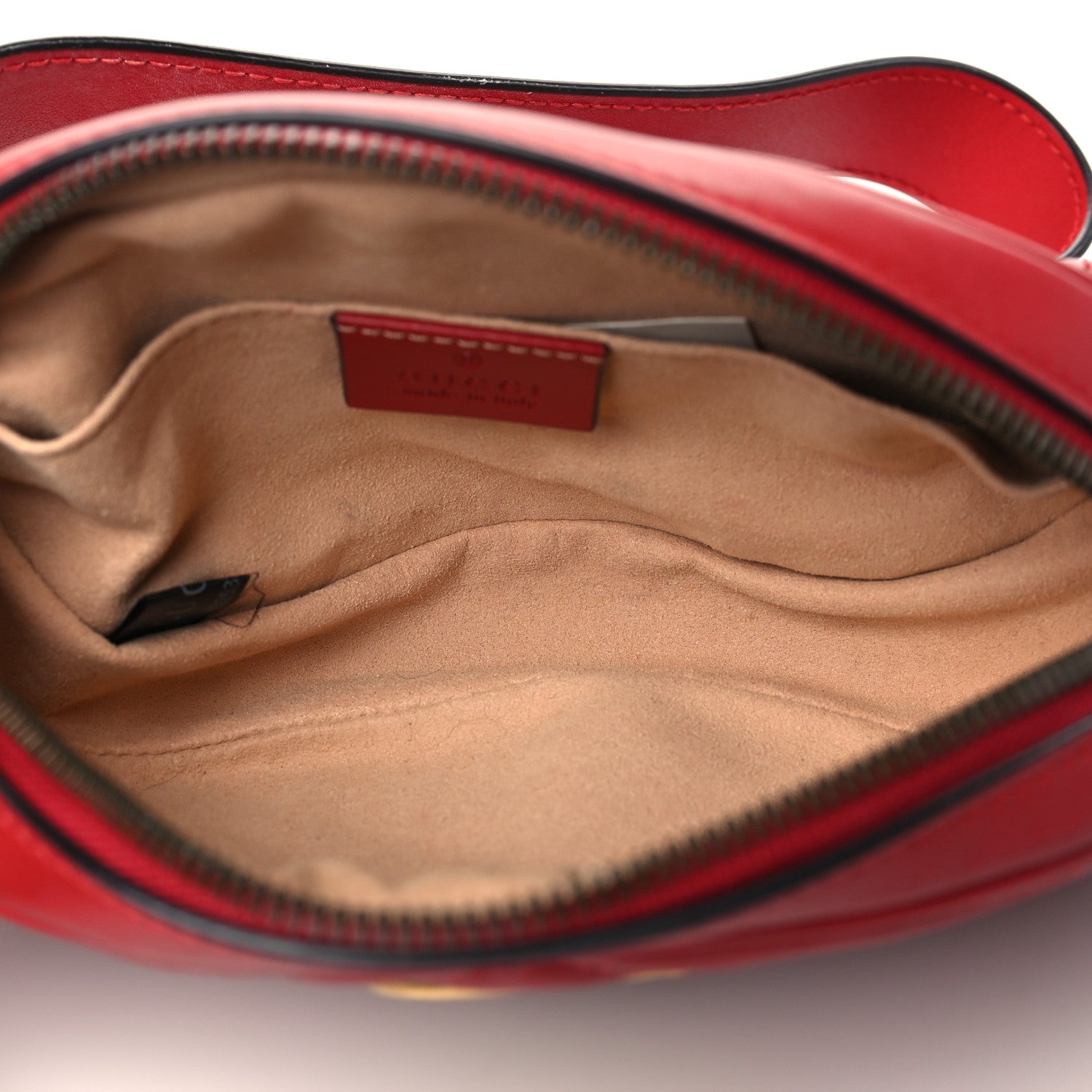 Gucci Calfskin Matelasse GG Marmont Belt Bag 85 34 Hibiscus Red 5 of 7