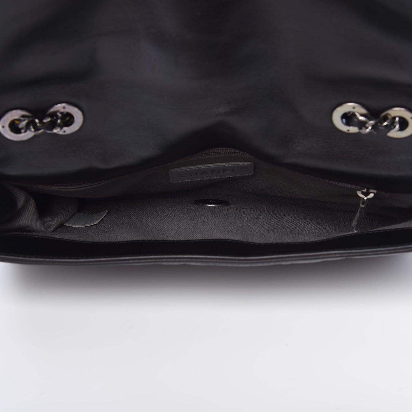 Calfskin Diamond Embroidered Medium Flap Black