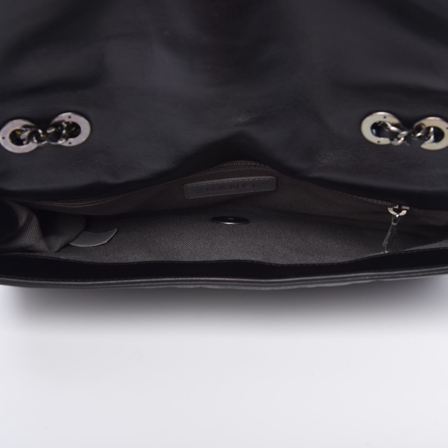 Chanel Calfskin Diamond Embroidered Medium Flap Black 6 of 12