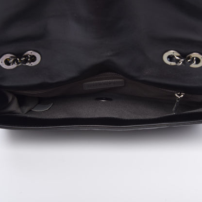 Chanel Calfskin Diamond Embroidered Medium Flap Black 6 of 12