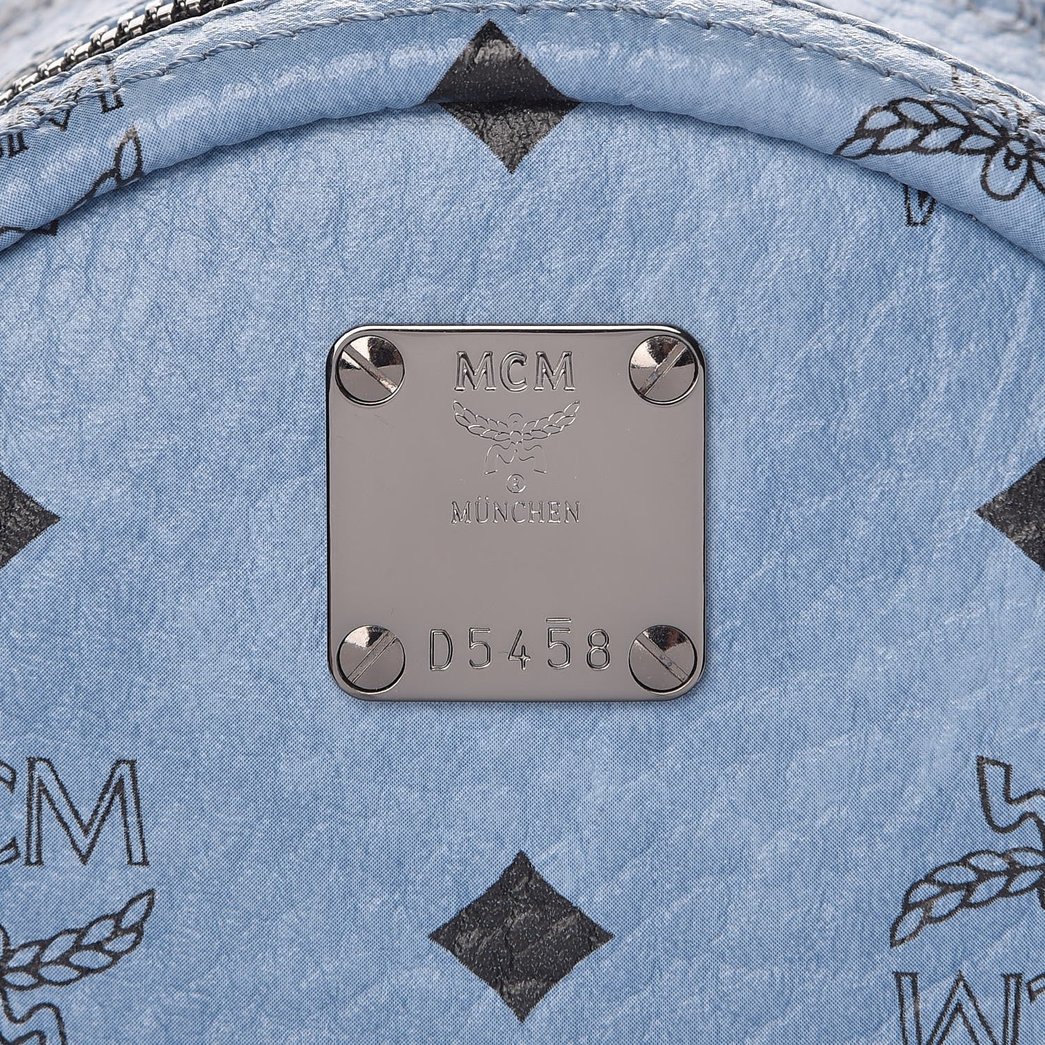 MCM Visetos Side Stud X-Mini Stark Bebe Boo Backpack Blue 6 of 8