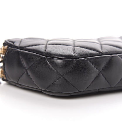 Chanel Lambskin Quilted Small Clutch With Chain Black 15 of 17