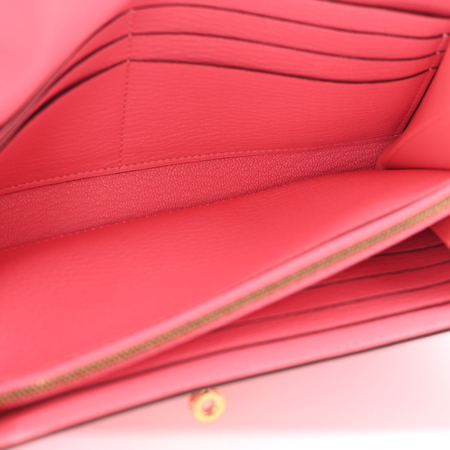 Hermes Chevre Mysore Kelly Longue Wallet Rose Lipstick 5 of 8