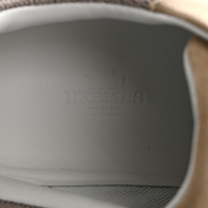 Hermes Air Mesh Suede Goatskin Bouncing Sneakers 38 Beige Camel 7 of 11