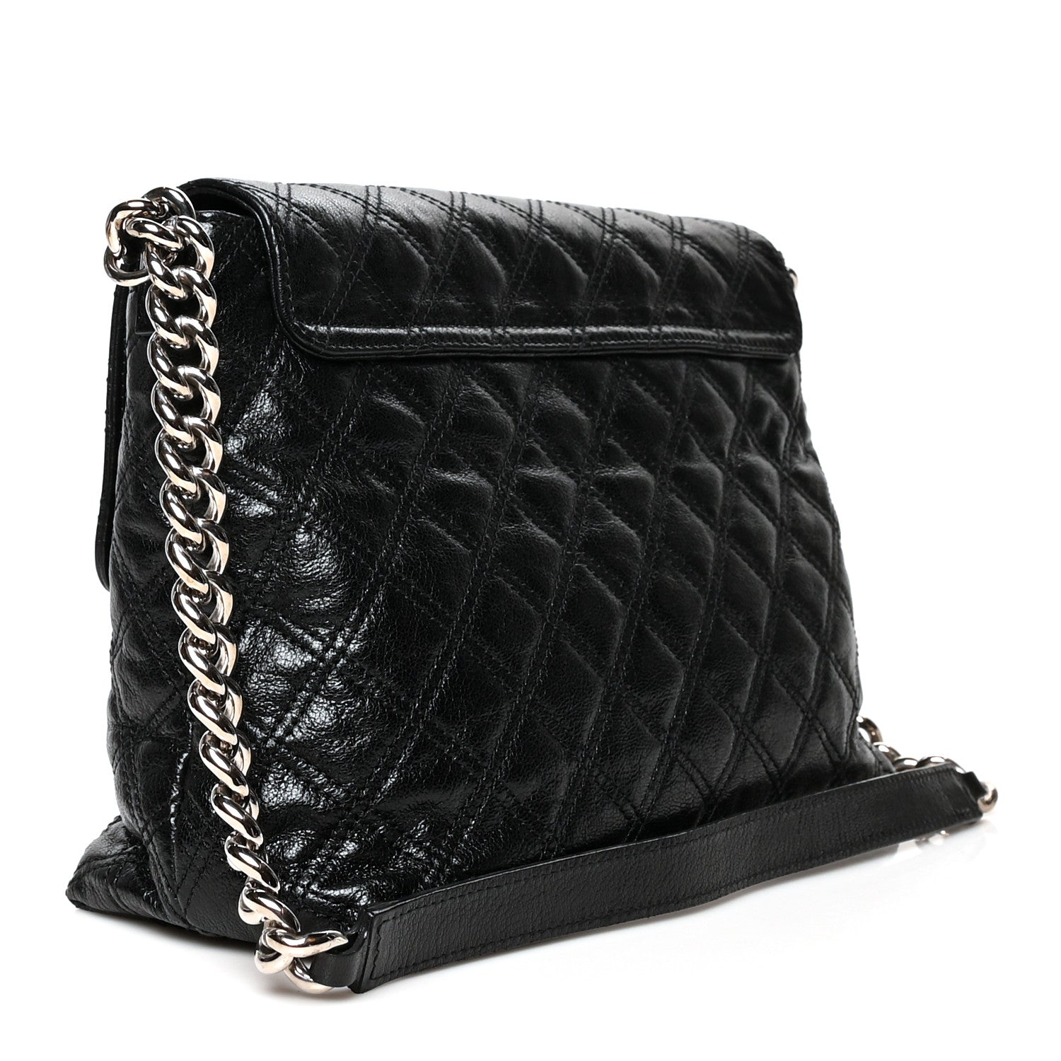 Marc Jacobs Lacquered Lambskin The XL Single Flap Black 3 of 10