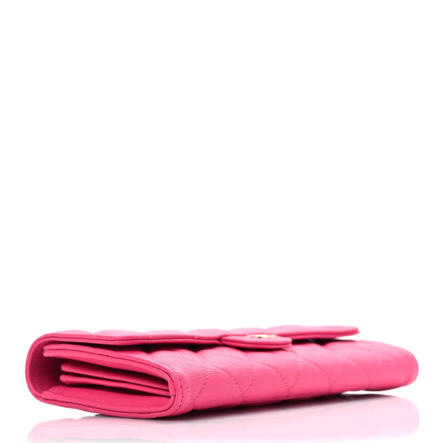 Chanel Caviar Quilted Large Gusset Flap Wallet Pink 4 of 7