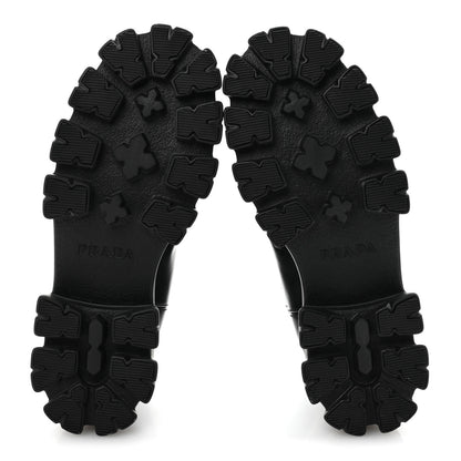 Prada Spazzolato Rois Triangle Monolith Chelsea 55mm Boots 40.5 Black 6 of 10