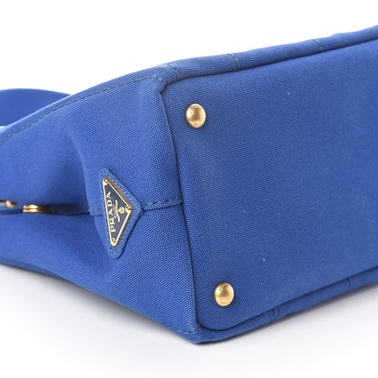 Prada Canapa Small Logo Tote Cobalto 8 of 9