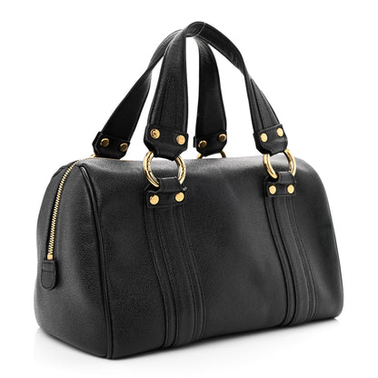 MCM Grained Calfskin Studded Boston Bag Black 3 of 12