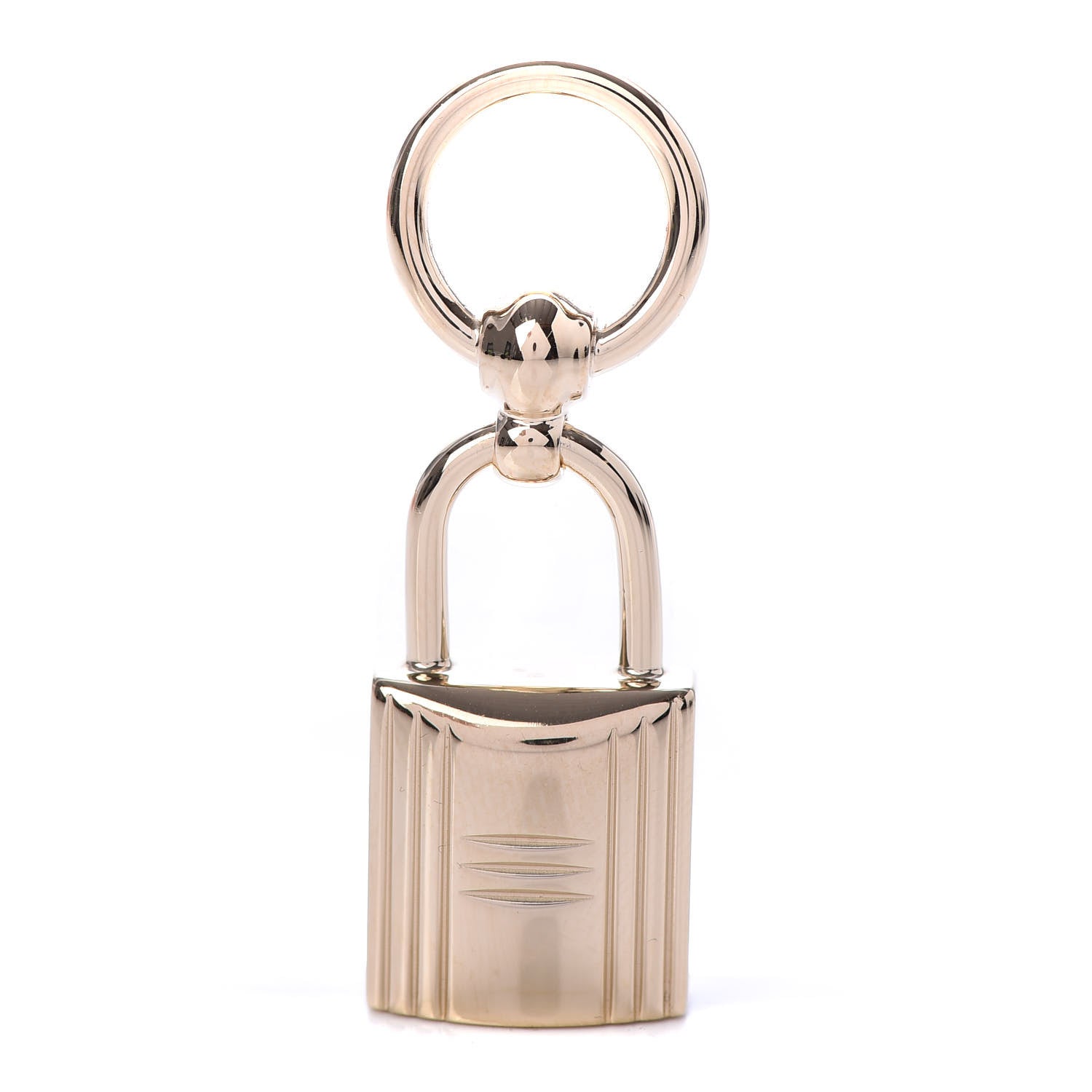 Hermes Permabrass Mini Loop Charms Cadenas Scarf Ring Gold 1 of 4