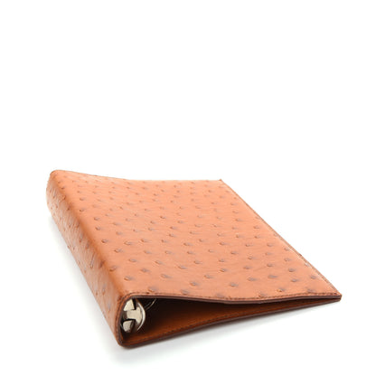 Hermes Ostrich Notebook Cover Cognac 4 of 9