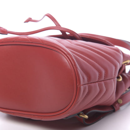 Gucci Calfskin Matelasse GG Marmont Flap Backpack Hibiscus Red 9 of 9