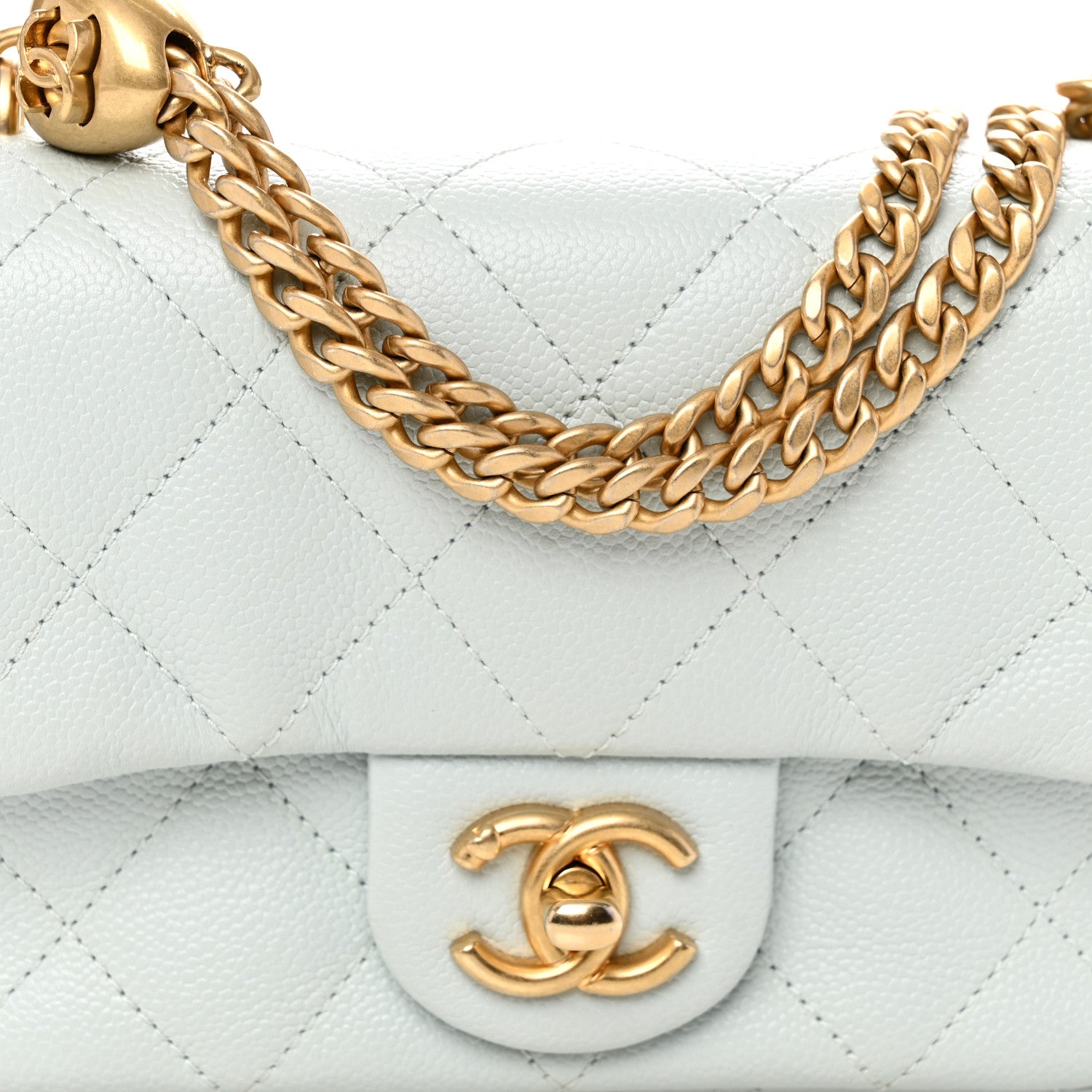 Chanel Caviar Quilted Mini Sweetheart Flap Light Blue 8 of 10