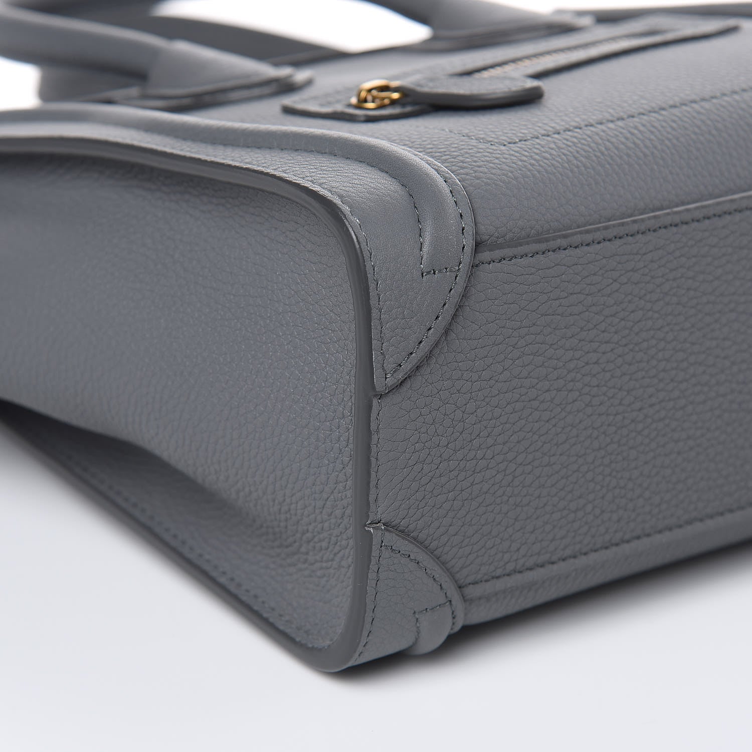 Celine Drummed Calfskin Nano Luggage Kohl 9 of 10