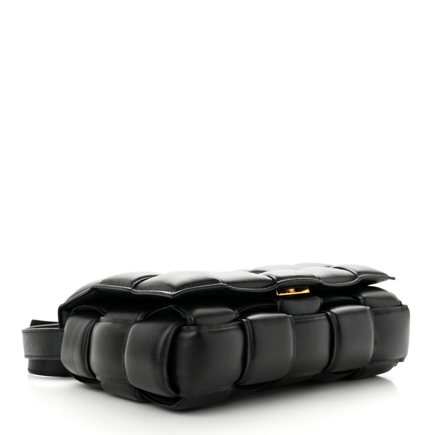 Nappa Maxi Intreccio Padded Cassette Crossbody Bag Black