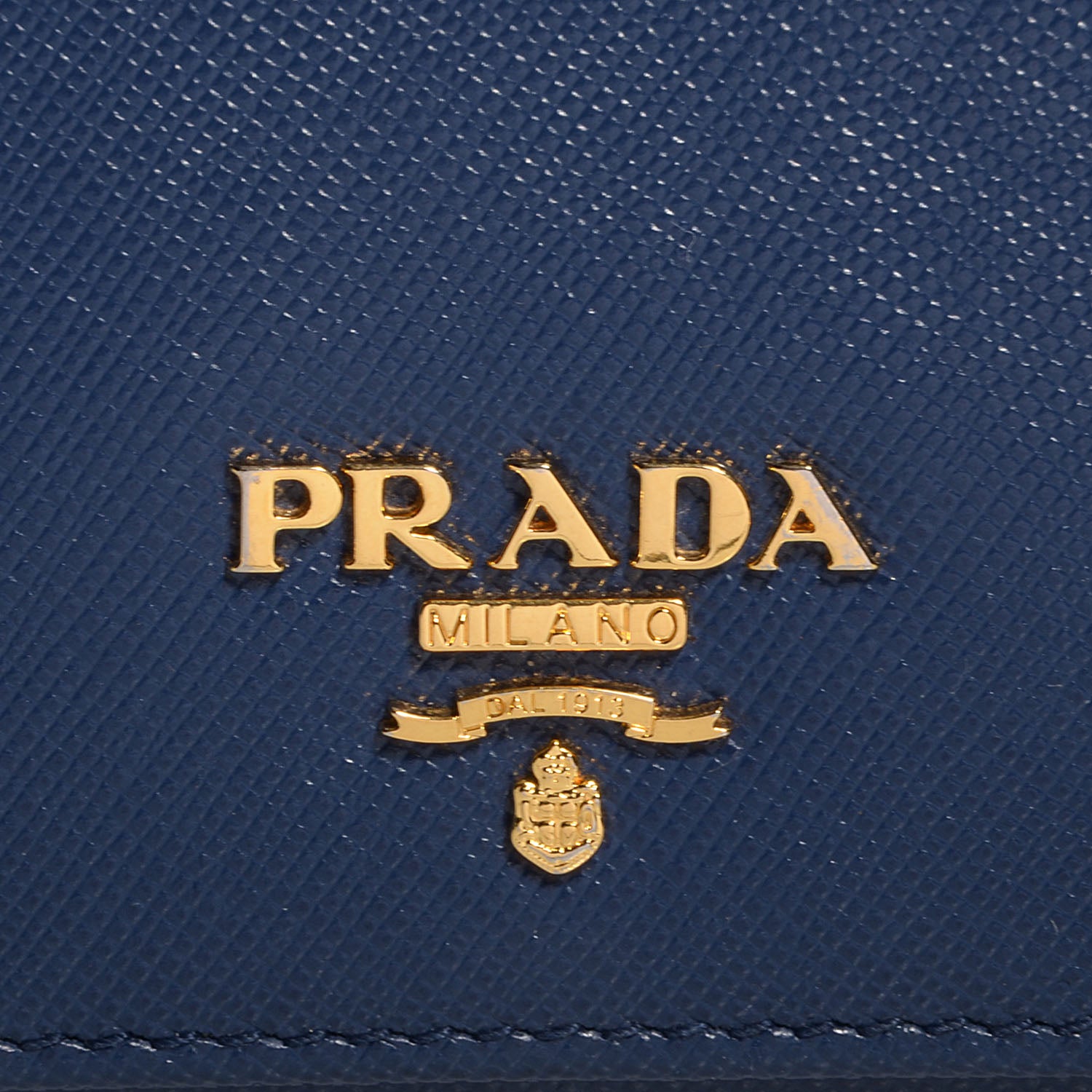 Prada Saffiano Metal Continental Flap Wallet Cobalto 9 of 9
