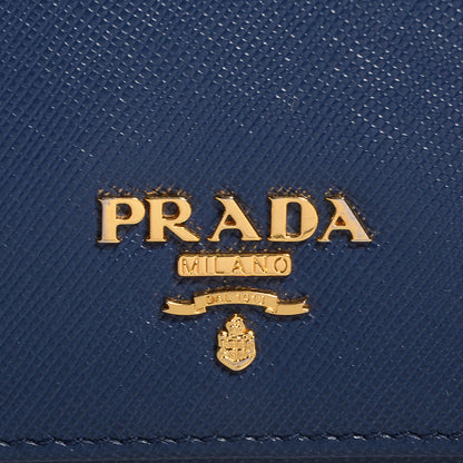 Prada Saffiano Metal Continental Flap Wallet Cobalto 9 of 9
