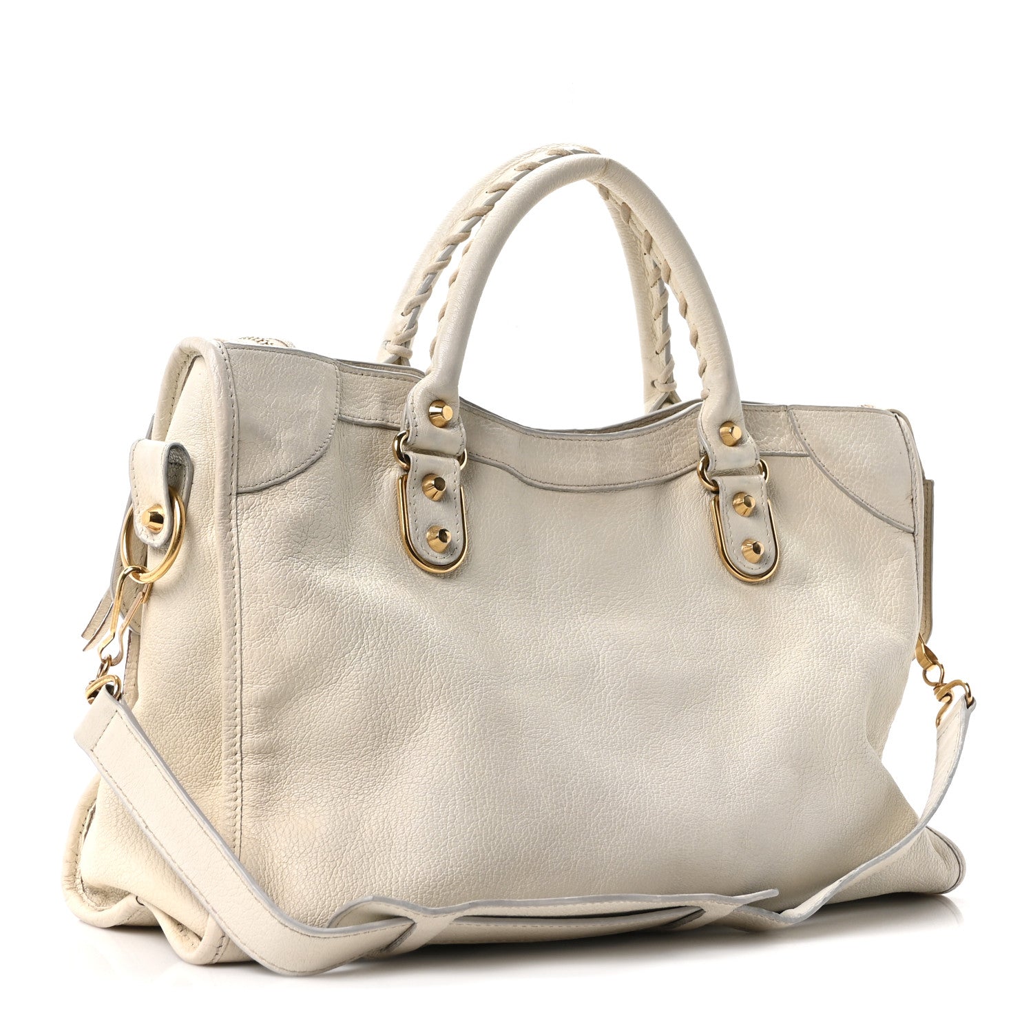 Balenciaga Chevre Gold Metallic Edge Hardware City White 3 of 10