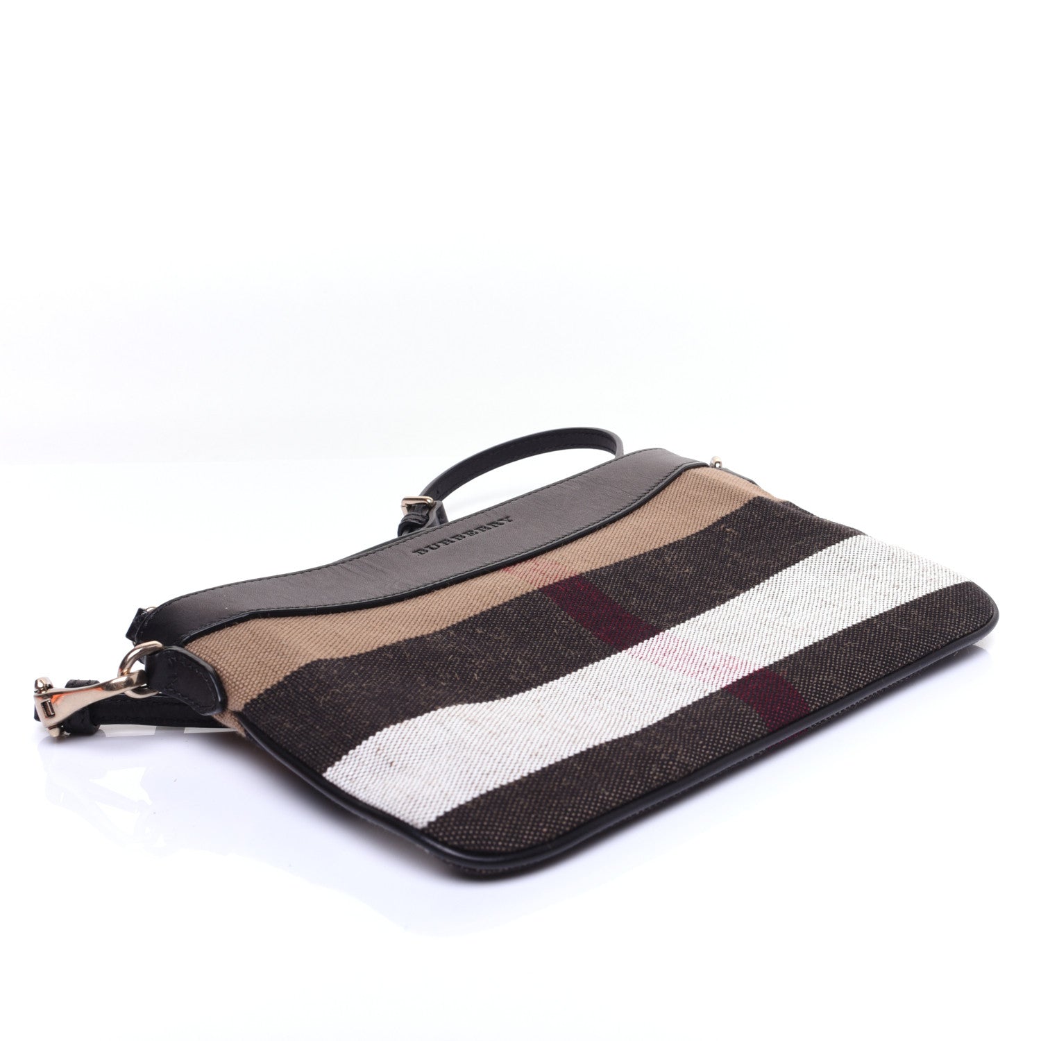 Burberry Mega Check Peyton Crossbody Clutch Bag Black 4 of 9