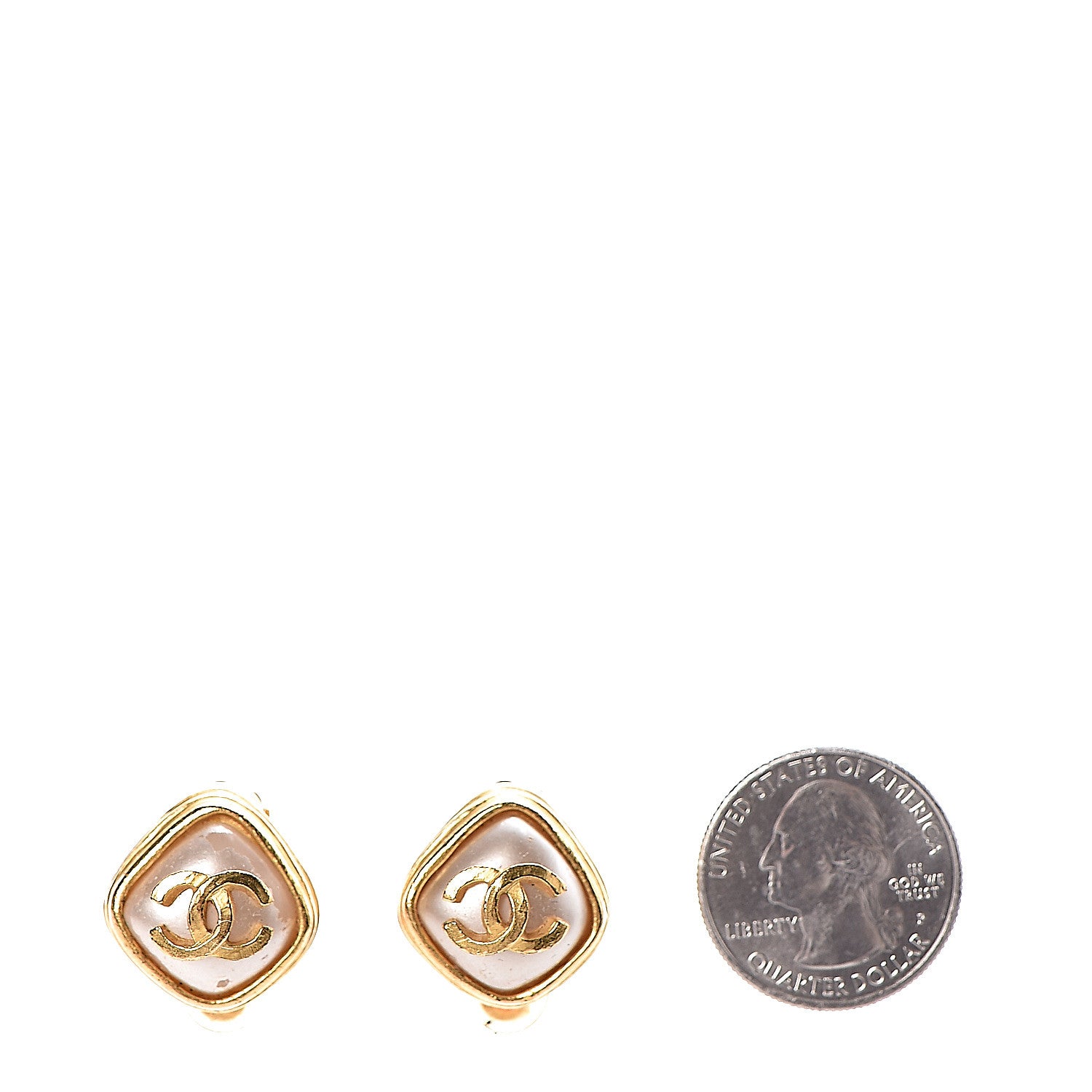 Chanel Pearl CC Clip On Earrings Gold 2 of 4