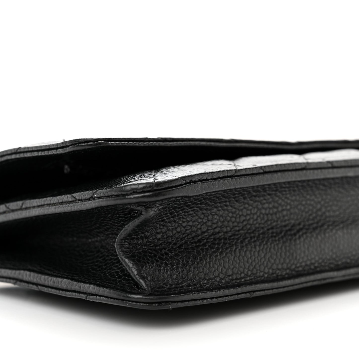Caviar Quilted Wallet on Chain WOC Black