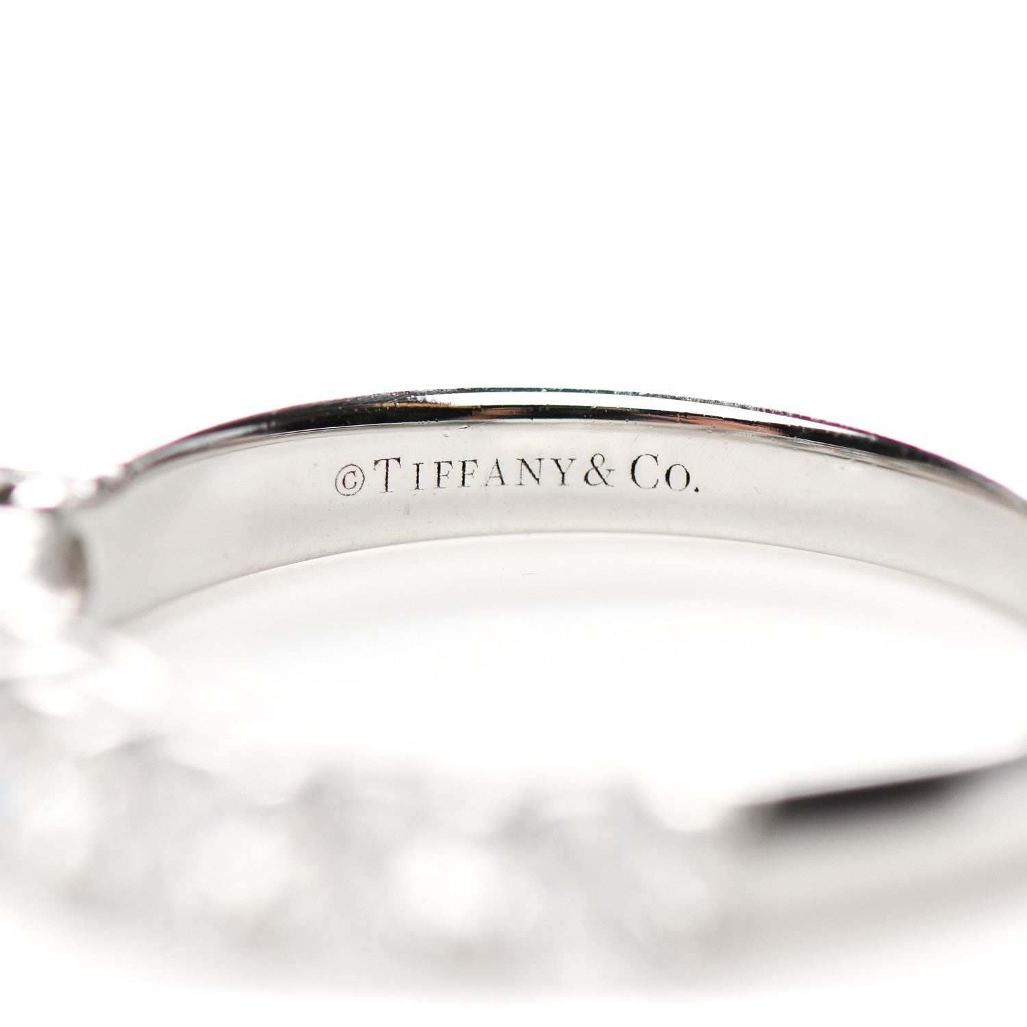 Tiffany Platinum Diamond 3.5mm Half Circle Embrace Band Ring 53 6.5 4 of 5