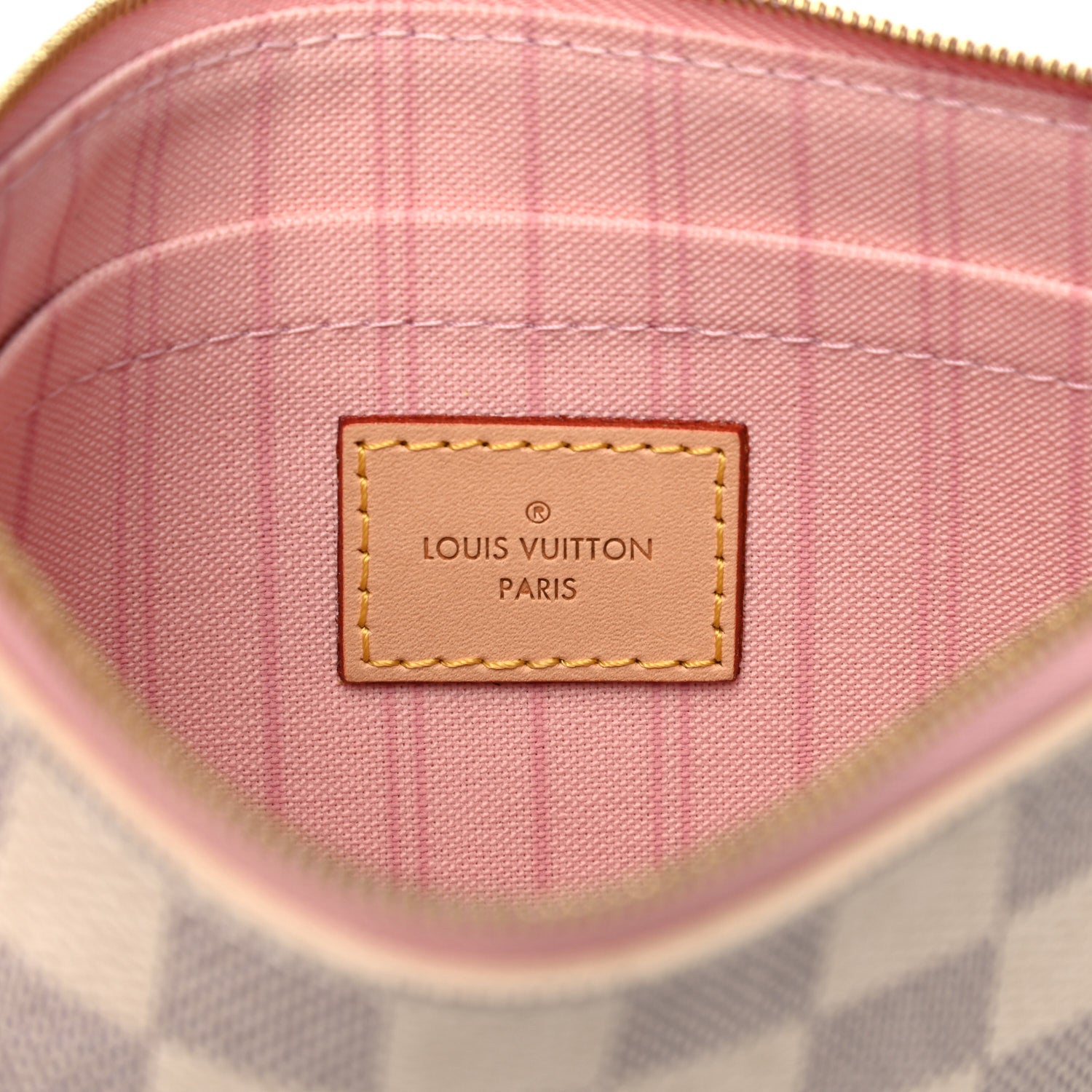 Louis Vuitton Damier Azur Neverfull MM GM Pochette Rose Ballerine 6 of 12