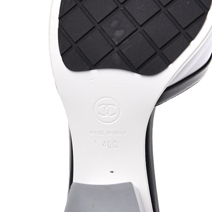 Chanel PVC Lambskin Logo Mules 40 Black 7 of 9