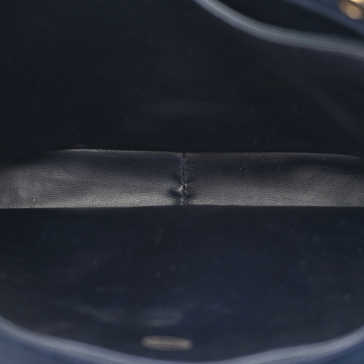 Lambskin Quilted Shoulder Bag Navy Blue