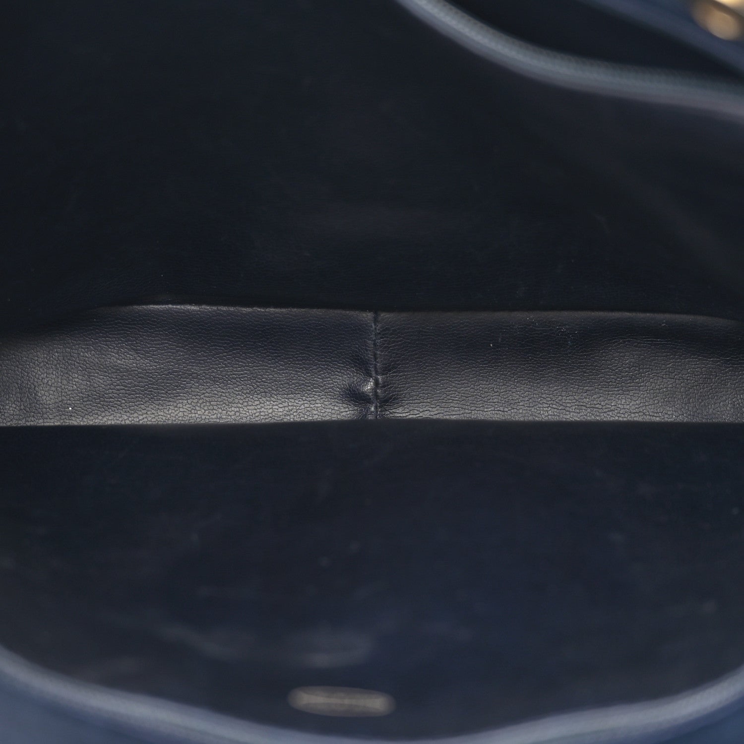 Chanel Lambskin Quilted Shoulder Bag Navy Blue 5 of 15