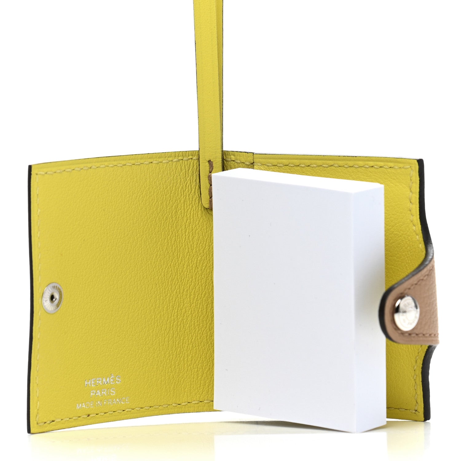 Hermes Evercolor Swift Verso Ulysse Nano Bag Charm Chai Lime 3 of 6