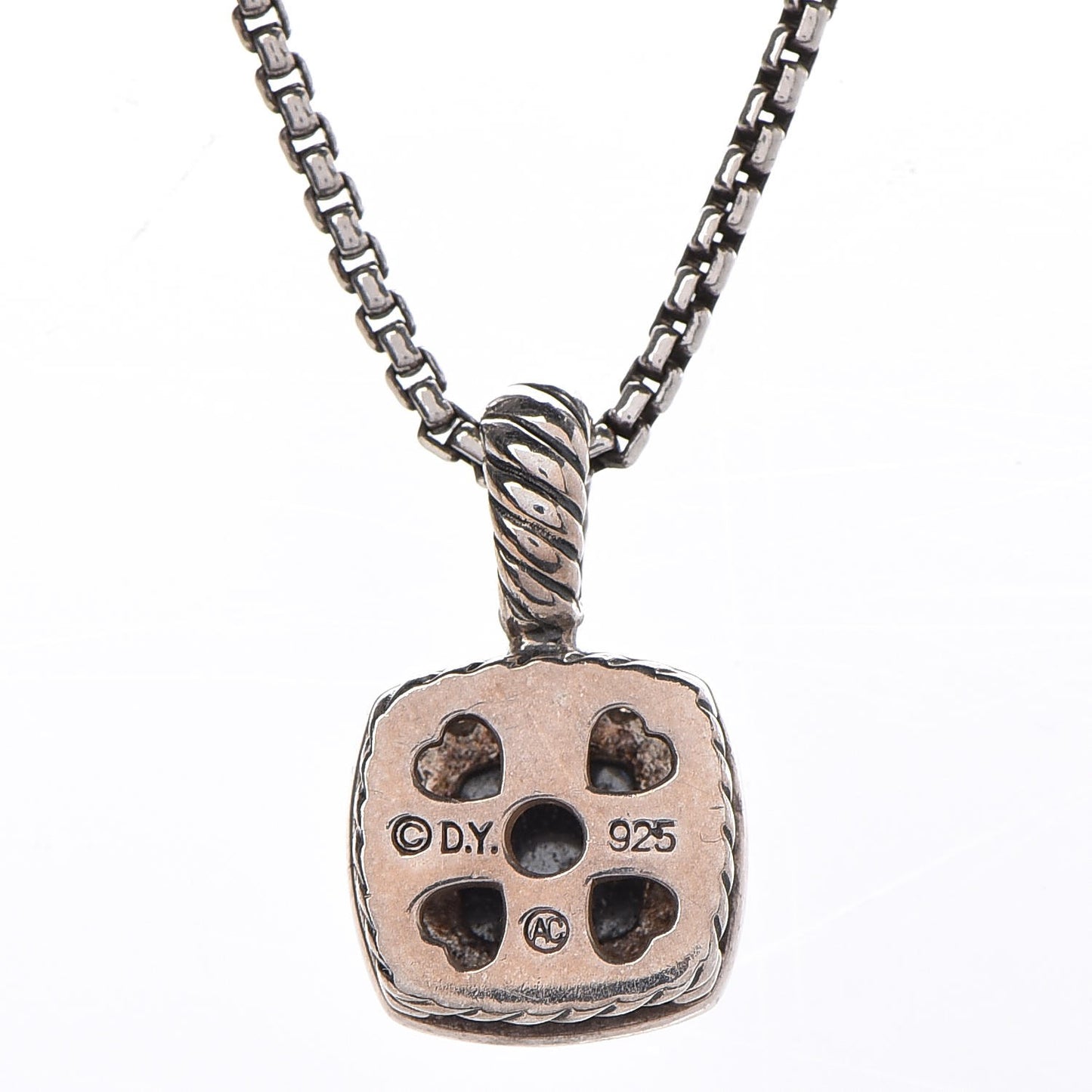 Sterling Silver Diamond Hematine 7mm Petite Albion Necklace