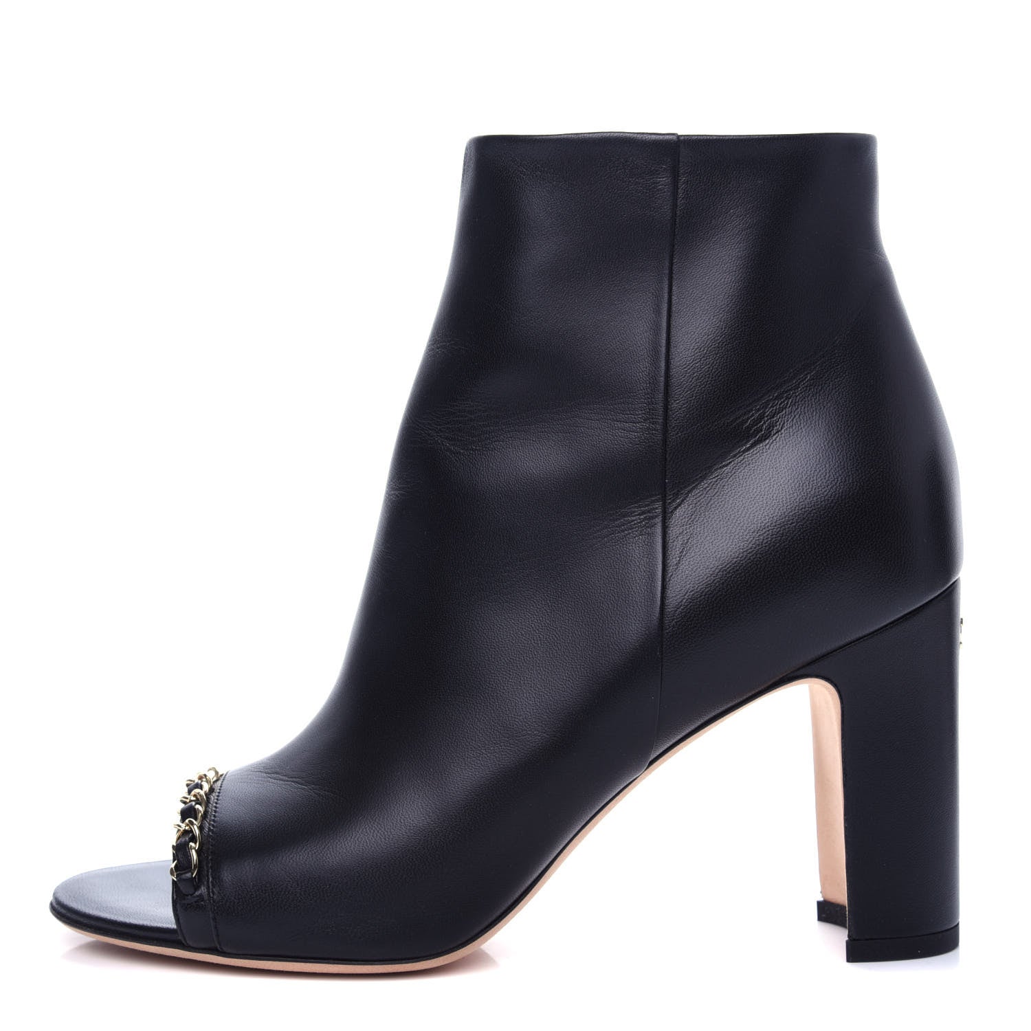 Chanel Lambskin CC Chain Short Boots 38 Black 1 of 11