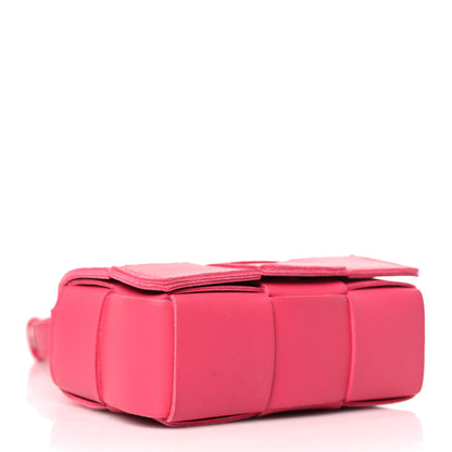 Bottega Veneta Lambskin Maxi Intrecciato Extra Mini Cassette Crossbody Bag Cranberry 4 of 8