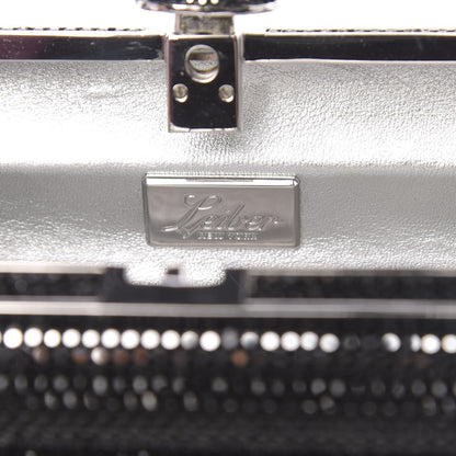 Judith Leiber Swarovski Crystal Cosmojet Minaudiere Clutch Black Silver 6 of 13