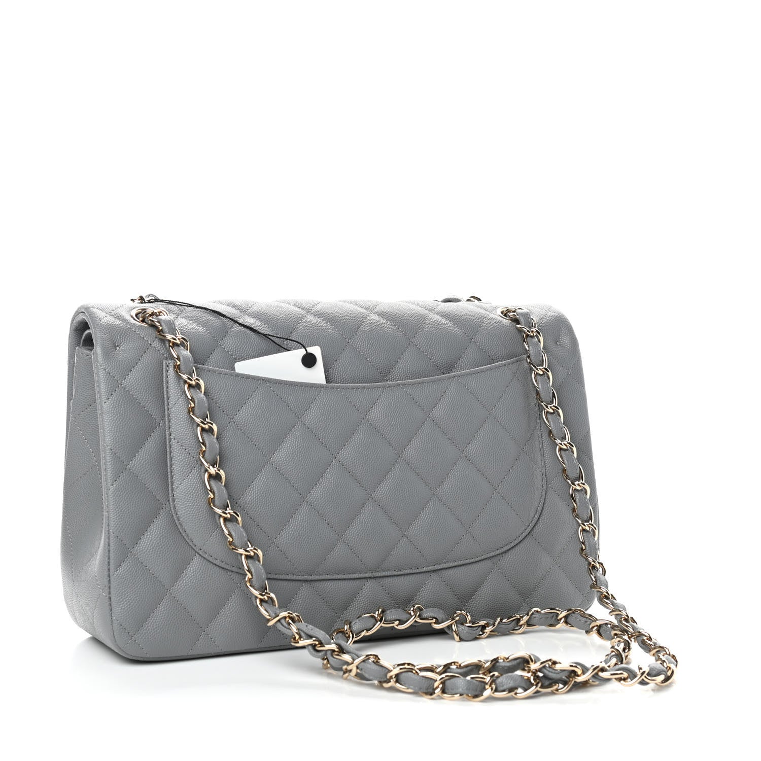 Chanel Caviar Quilted Jumbo Double Flap Grey 3 of 11