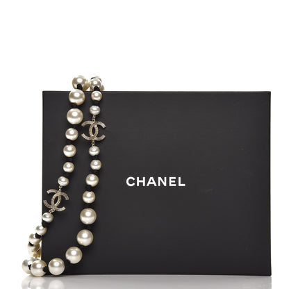 Chanel Graduated Pearl CC Long Necklace Gold 7 of 7