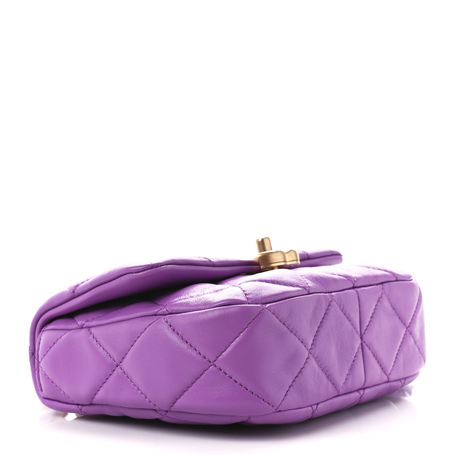 Chanel Lambskin Quilted Mini Lacquered Chain Flap Purple 4 of 11