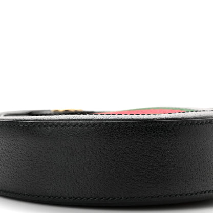 Gucci Grained Calfskin Web Mini Ophidia Round Shoulder Bag Black 9 of 10