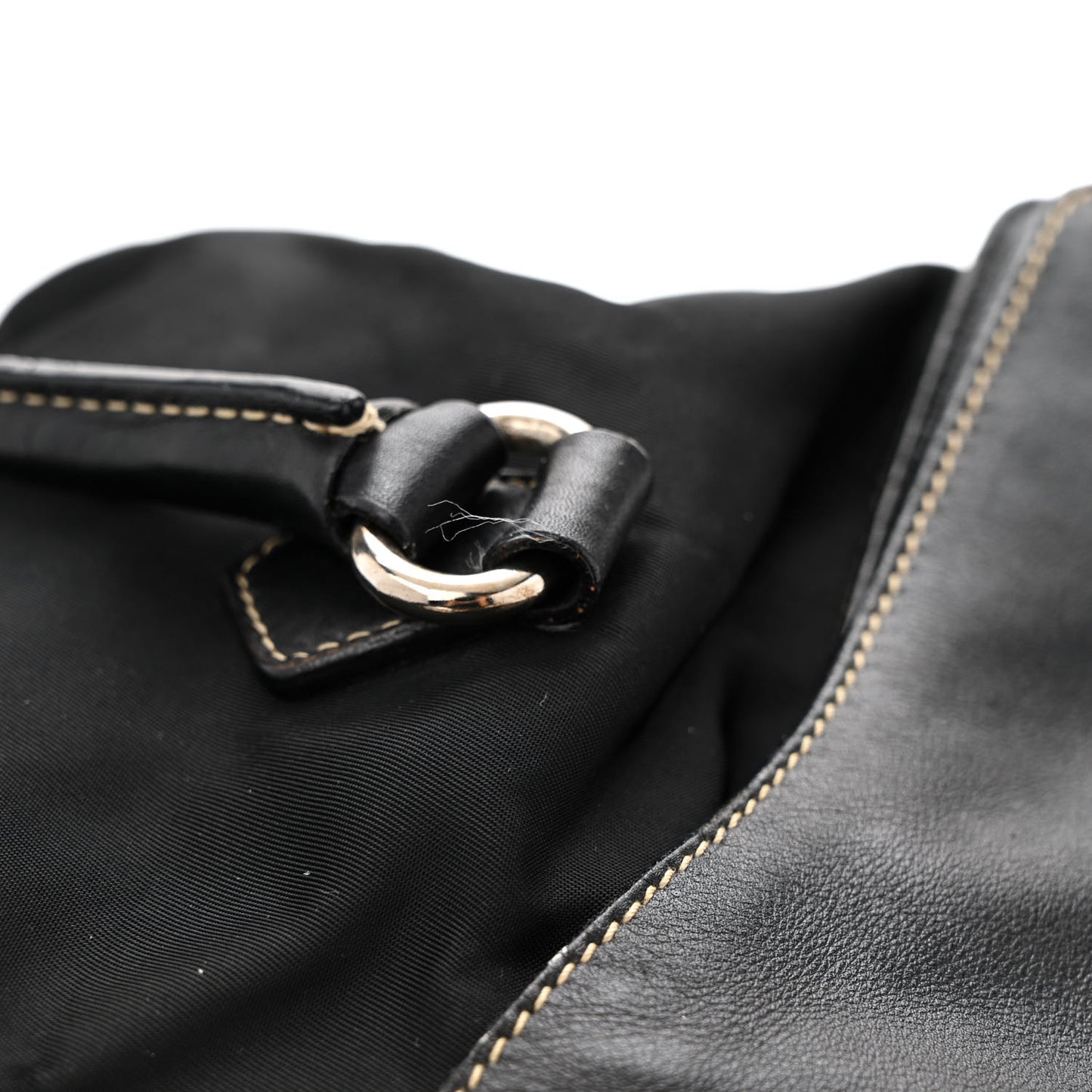 Nylon Royal Calf Easy Foldover Pushlock Satchel Black